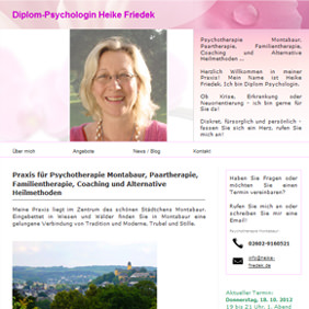 Webdesign für Diplom Psychologin Heike Friedek